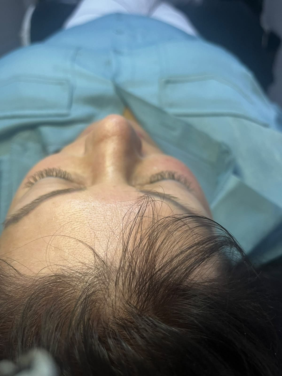 Lash lift result showing a natural upward curl